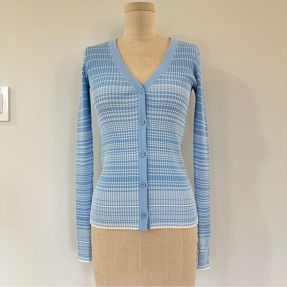 STAUD Color Block Ribbed Cardigan Sweater - Picture 5 of 11